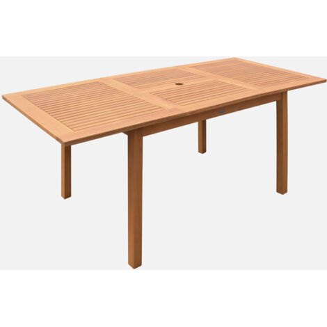 Mesa de jardín de madera extensible de 6 a 8 plazas