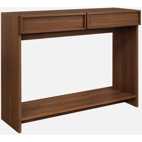 Consola efecto madera con 2 cajones y estante (1/5)