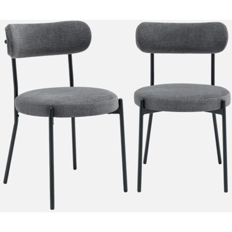 Silla de metal y tela simple, set de 2 (1/5)