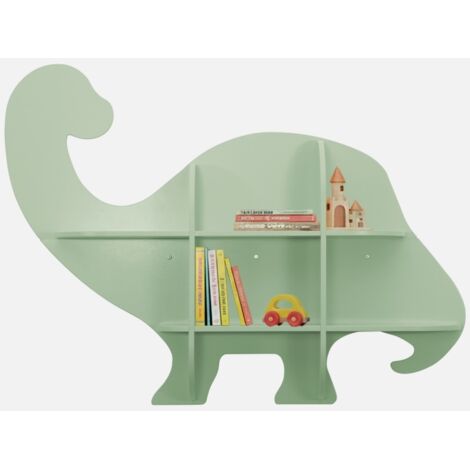 Estantería de pared dinosaurio con 5 espacios de almacenamiento (1/5)