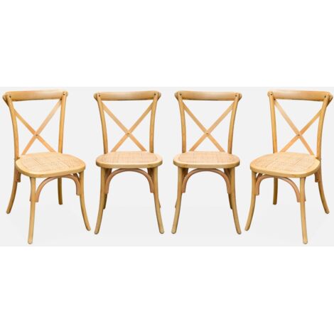 Silla de bistró vintage de madera, set de 4 (1/5)