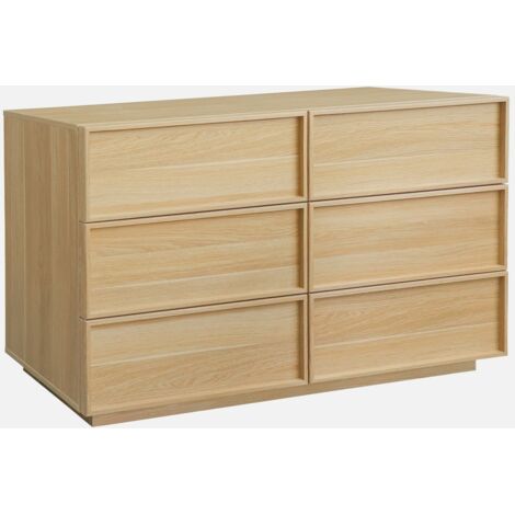 Cómoda de almacenamiento efecto madera, 6 cajones
