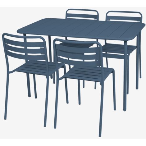 Mesa de jardín metal 4 sillas