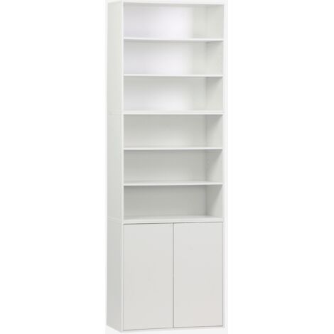 Estantería, biblioteca modular con 2 puertas y 5 estantes