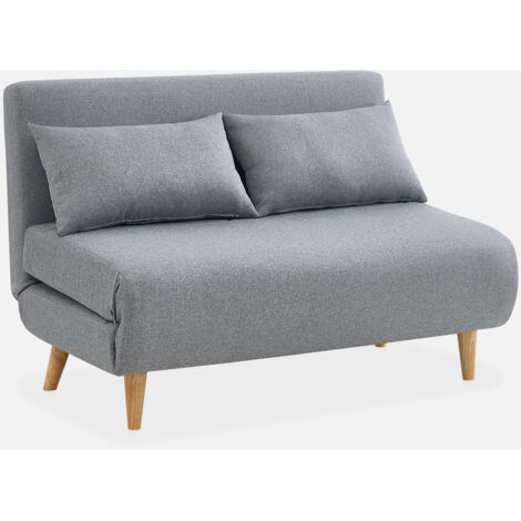 Sofá cama de con patas de madera, 2 plazas