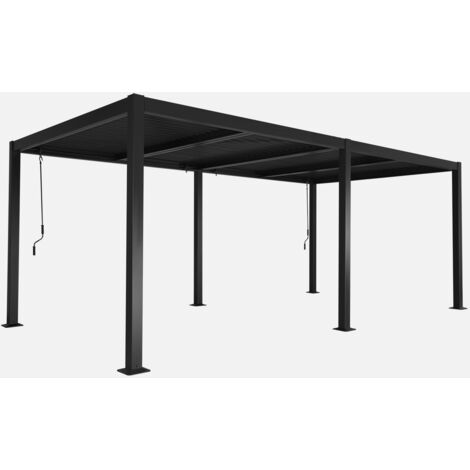 Pérgola bioclimática 3x6m de aluminio y acero con lamas orientables