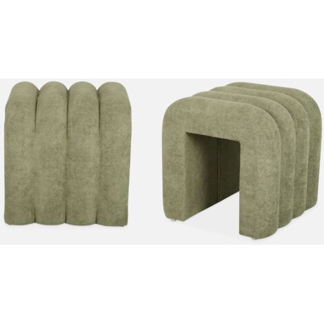 Puff contemporáneo de tela, set de 2