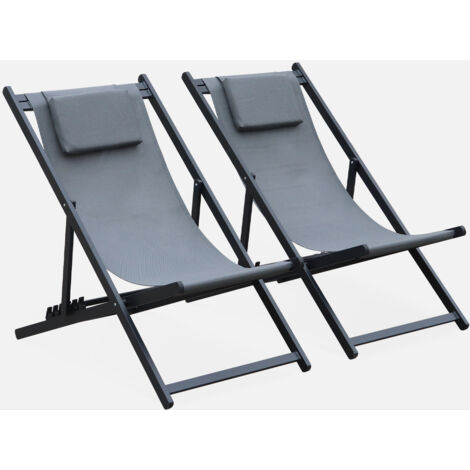 Tumbona de aluminio multi posiciones, set de 2