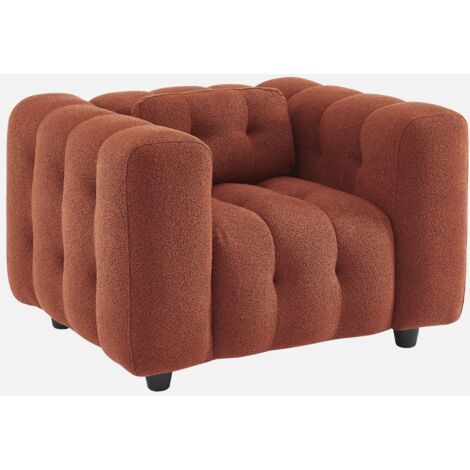 Sillón tapizado en tejido borreguito, 1 plaza