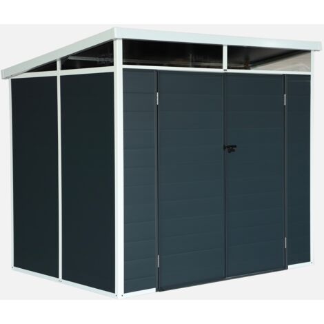 Caseta de jardín de plástico, estructura de aluminio, 4.55m²