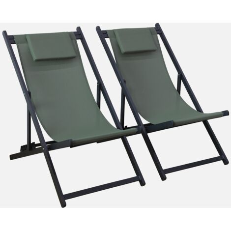 Tumbona de aluminio multi posiciones, set de 2