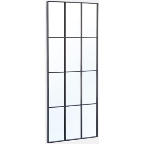 Espejo rectangular industrial en acero decorativo de pared