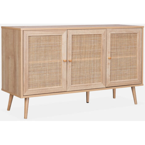 Aparador 3 puertas de caña, 120cm
