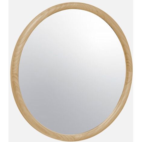 Espejo redondo de madera de pino decorativo de pared, 60cm