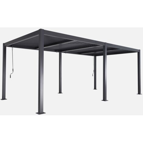 Pérgola bioclimática 3x6m de aluminio y acero con lamas orientables
