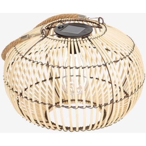 Lámpara exterior solar LED de ratán, 31,5cm (1/5)