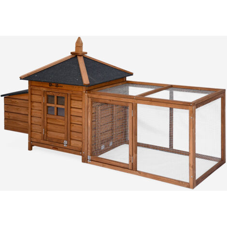 Gallinero de madera con corral para 2 gallinas