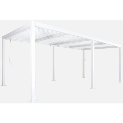 Pérgola bioclimática 3x6m de aluminio y acero con lamas orientables