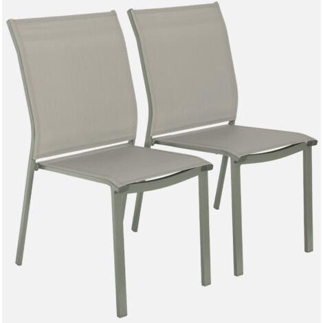 Silla de jardín apilable de aluminio y textilene, set de 2 (1/5)