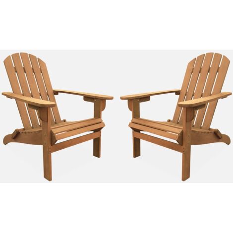 Sillón de jardín de madera, set de 2