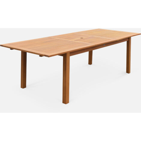 Mesa de jardín de madera extensible, 8-10 plazas
