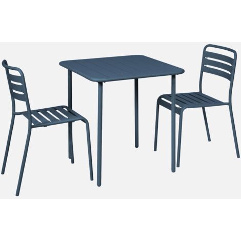 Mesa de jardín de metal con 2 sillas