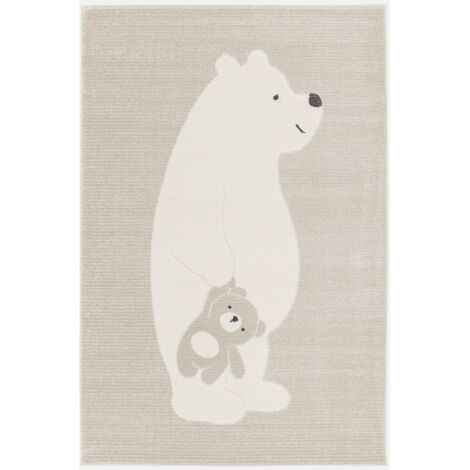 Alfombra infantil beige / crema, alfombra osito