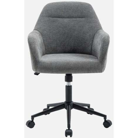 Silla de oficina con ruedas ajustable metal y tela (1/5)