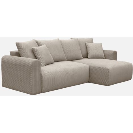Sofá cama esquinero convertible de pana fina de 3 plazas