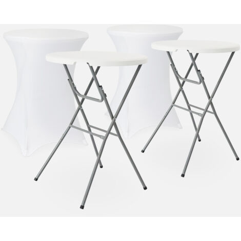 Mesa alta  plegable con funda protectora para eventos, set de 2