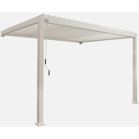 Pérgola bioclimática 3x4m de aluminio adosada con lamas orientables