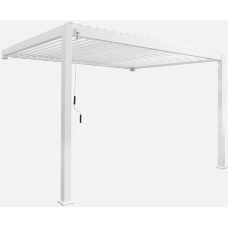 Pérgola bioclimática 3x4m de aluminio adosada con lamas orientables