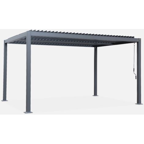 Pérgola bioclimática 3x4m de aluminio y acero con lamas orientables