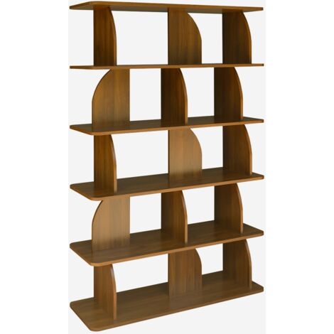 Estantería, biblioteca con decoración estilo madera, 5 niveles (1/5)