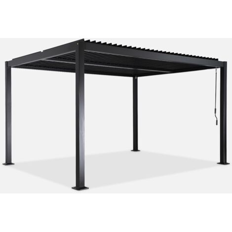 Pérgola bioclimática 3x4m de aluminio y acero con lamas orientables
