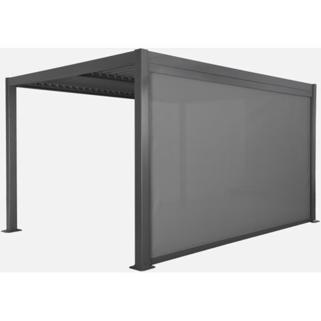 Pérgola bioclimática 3x4m de aluminio y acero + toldo 4m