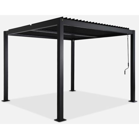 Pérgola bioclimática 3x3m de lamas de aluminio y acero