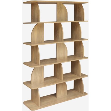 Estantería, biblioteca con decoración estilo madera, 5 niveles