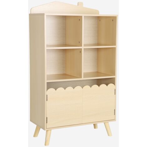 Biblioteca infantil madera de pino 2 puertas 4 estantes