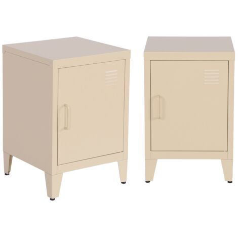 Mesita industrial con 1 puerta, set de 2 (1/5)