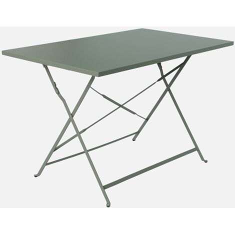 Mesa de jardín bistro plegable de metal 110x70cm, 4 plazas
