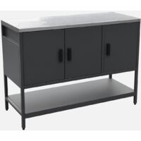 Cocina exterior de acero 3 puertas, 1 estante, 120cm