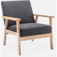 Sillón estilo escandinavo de madera y tela