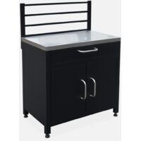 Módulo cocina exterior de acero 1 cajón y 2 puertas, 80cm