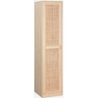 Armario vestidor efecto madera y caña con 1 puerta y 5 estantes