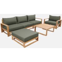 Conjunto de muebles de jardín en madera, 5 plazas