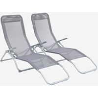 Tumbona plegable de textileno con 2 posiciones, set de 2