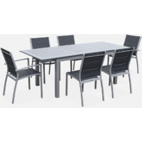 Mesa de jardín extensible de aluminio con 6 sillas