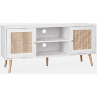 Mueble TV de caña trenzada, 120cm
