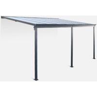 Pérgola 3x4.4m de aluminio con canalón